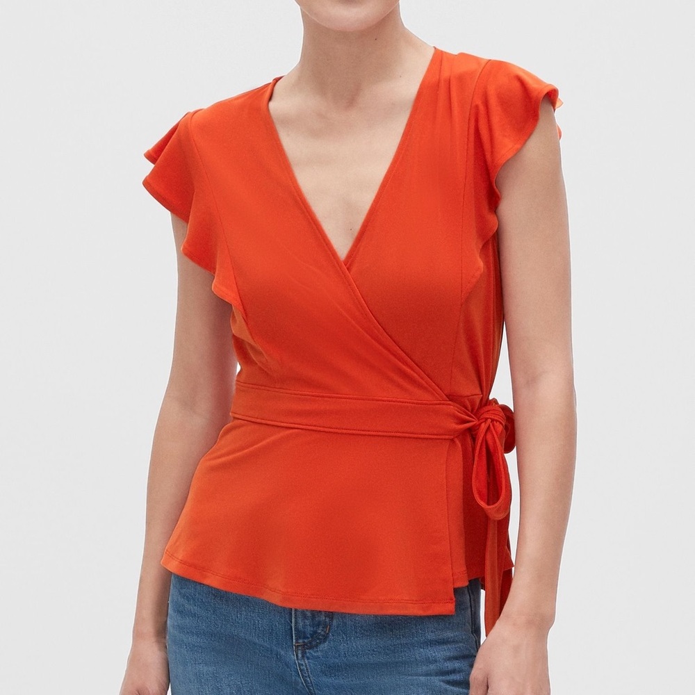Flutter Sleeve Wrap Top